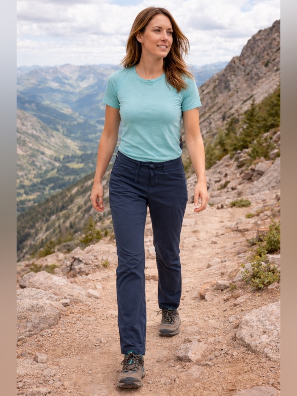 Prana Pants Women Halle Low Rise Gray Stretch Outdoor Hiking Climbing Sz 33